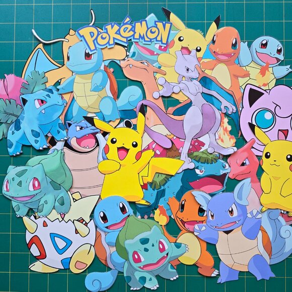 Pokémon Stickers Starter Set w Pikachu - Peel and Stick Wall Decals (Pack of 24) - Picture 6 of 7